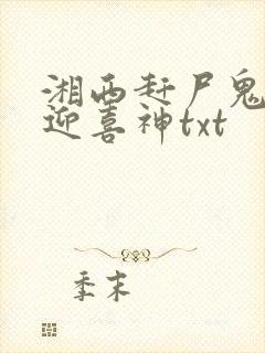 湘西赶尸鬼事之迎喜神txt