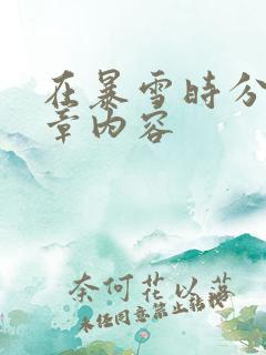 在暴雪时分54章内容