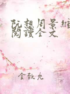 阮想周景维免费阅读全文