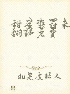 甜蜜惩罚未增删翻译免费