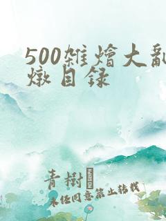 500杂烩大乱炖目录