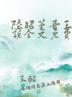 陆昭菱晋王的小说全文免费阅读