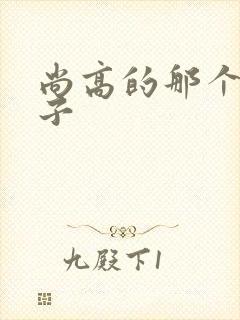 尚高的那个臭小子