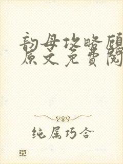 韵母攻略顾小暖原文免费阅读