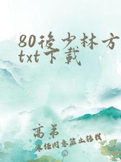 80后少林方丈txt下载