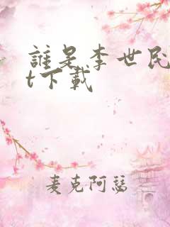 谁是李世民txt下载