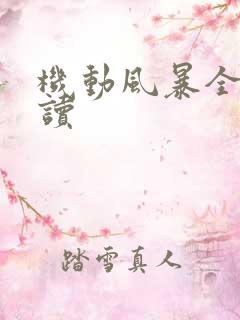 机动风暴全文阅读