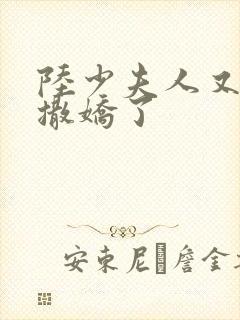 陆少夫人又双叒撒娇了