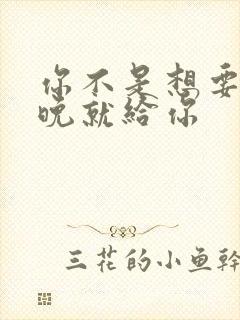 你不是想要吗今晚就给你