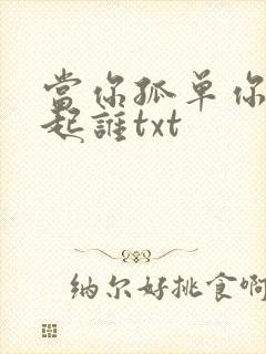 当你孤单你会想起谁txt