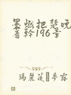 墨燃把楚晚宁按着干196章