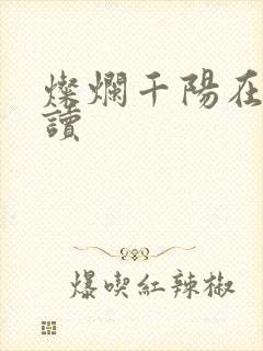 灿烂千阳在线阅读