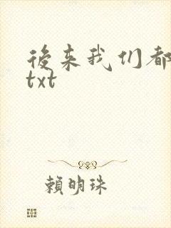 后来我们都哭了txt
