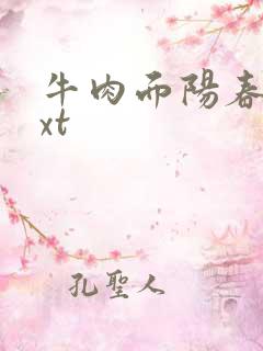 牛肉面阳春面txt