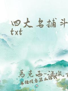 四大名捕斗将军txt