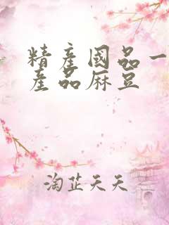 精产国品一二三产品麻豆