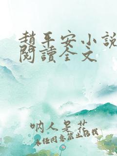 赵平安小说免费阅读全文