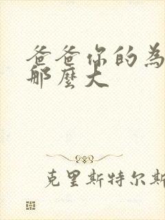 爸爸你的为什么那么大