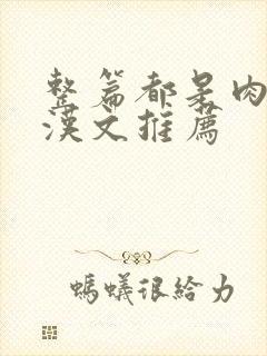 整篇都是肉的糙汉文推荐