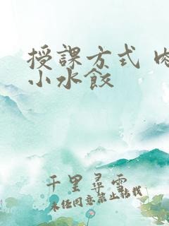 授课方式 肉馅小水饺