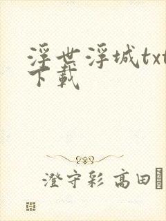 浮世浮城txt下载
