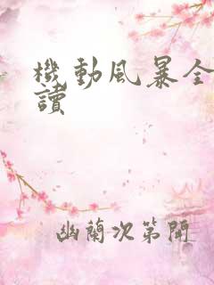 机动风暴全文阅读