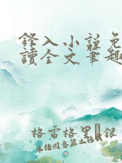 锋入小说免费阅读全文笔趣阁