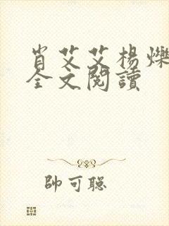 肖艾艾杨烁小说全文阅读