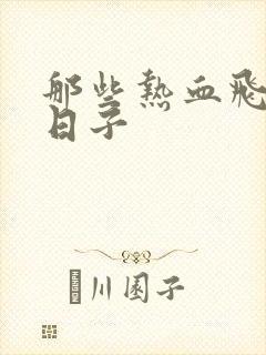 那些热血飞扬的日子