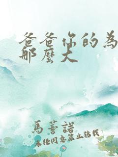 爸爸你的为什么那么大