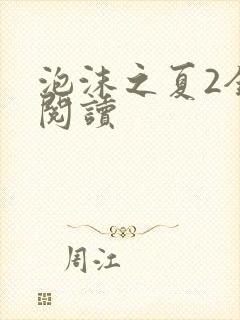 泡沫之夏2全文阅读