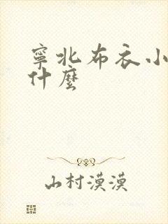 宁北布衣小说叫什么