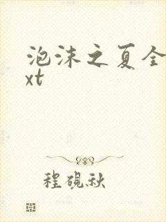 泡沫之夏全集txt