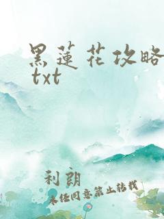 黑莲花攻略手册 txt
