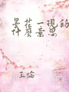 昙花一现的现是什么意思