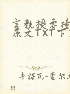 言教授要撞坏了原文TXT下载