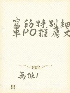 写的特别细的开车PO推荐文