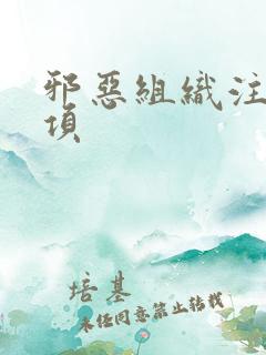 邪恶组织注意事项