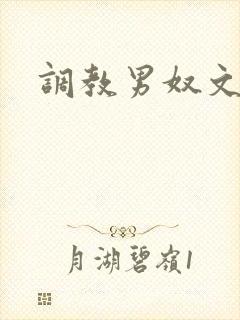 调教男奴文章