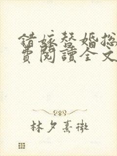 错嫁替婚总裁免费阅读全文