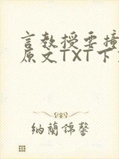 言教授要撞坏了原文TXT下载