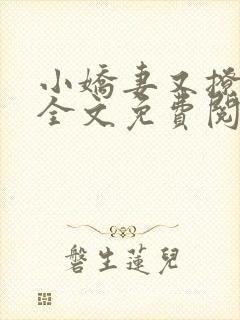 小娇妻又撩又甜全文免费阅读