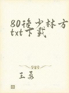 80后少林方丈txt下载