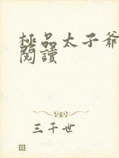 极品太子爷全文阅读