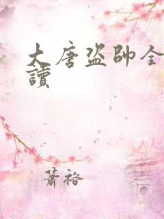 大唐盗帅全文阅读