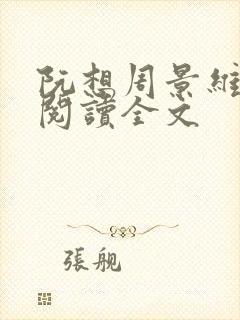 阮想周景维免费阅读全文