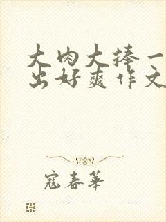 大肉大捧一进一出好爽作文