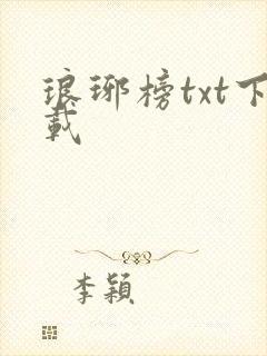 琅琊榜txt下载