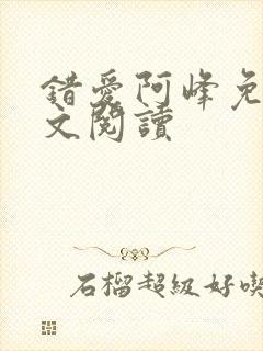 错爱阿峰免费全文阅读