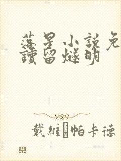 落星小说免费阅读留燧明